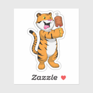 Pegatina Tigre con carne