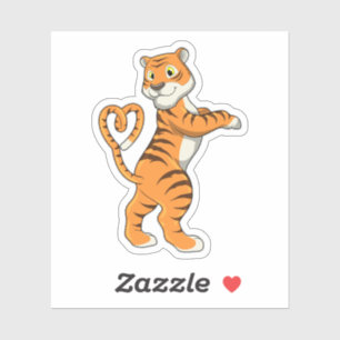 Pegatina Tigre con corazón