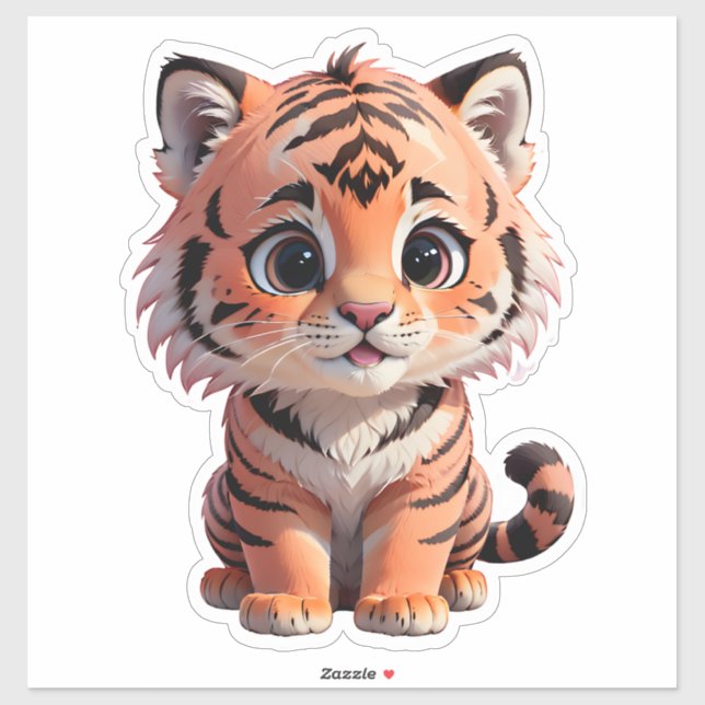 Pegatina Tigre de bebé (Hoja)