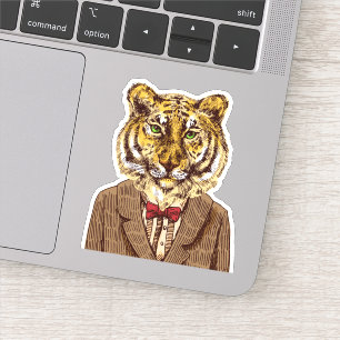 Pegatina Tigre En El Desgaste De La Noche