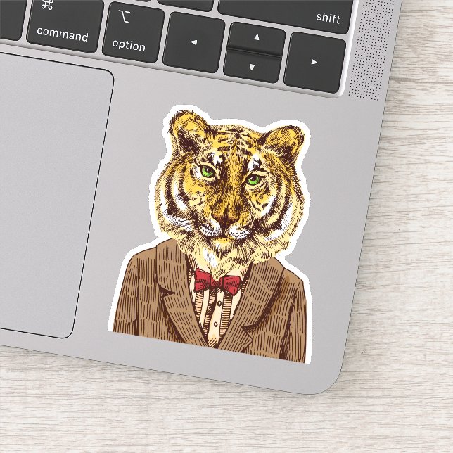 Pegatina Tigre En El Desgaste De La Noche (Detalle)