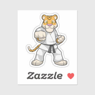 Pegatina Tigre en el Karate de las artes marciales