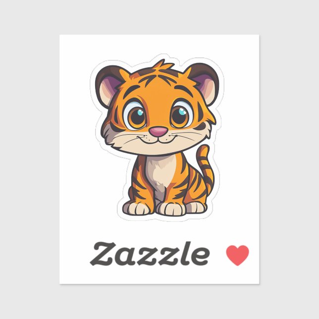 Pegatina tigre personalizado (Hoja)