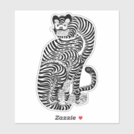 Pegatina Tigre talismaníaco vintage