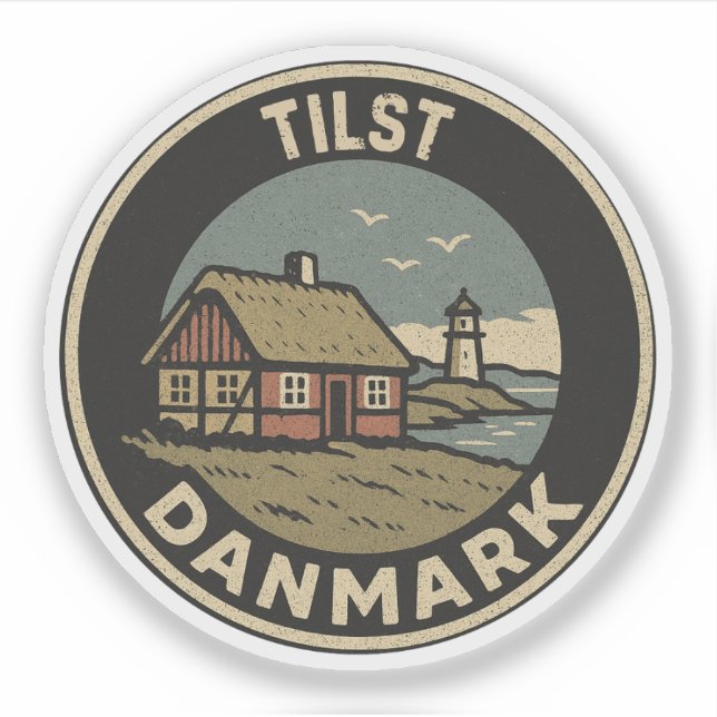 Pegatina Tilst, Dinamarca Danmark  (Anverso)