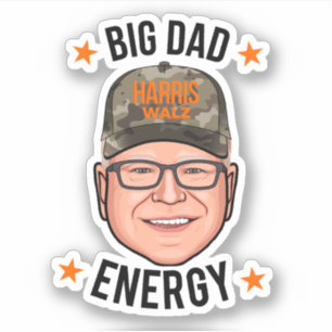 Pegatina Tim Walz Big Dad Energy