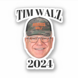 Pegatina Tim Walz Camo Gorra