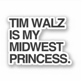 Pegatina Tim Walz es mi princesa de medio oeste