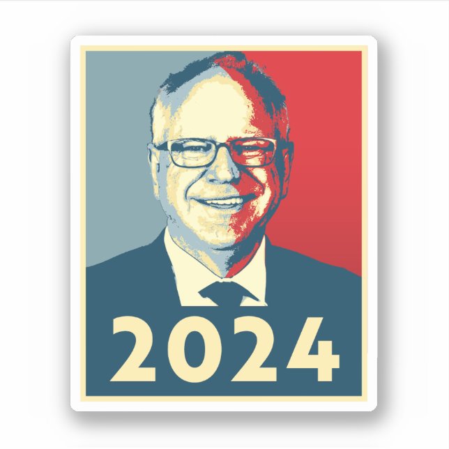 Pegatina Tim Walz Fan Club (Anverso)