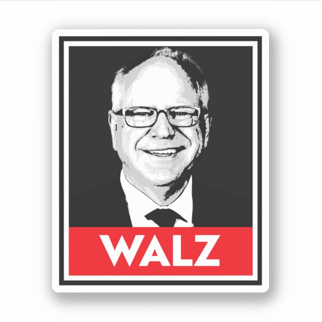 Pegatina Tim Walz Fan Club (Anverso)