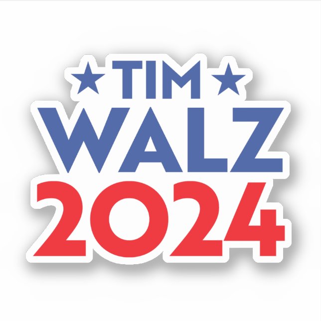 Pegatina Tim Walz Fan Club (Anverso)