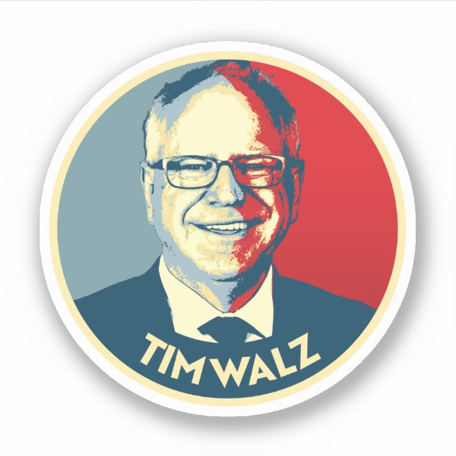 Pegatina Tim Walz Fan Club (Anverso)