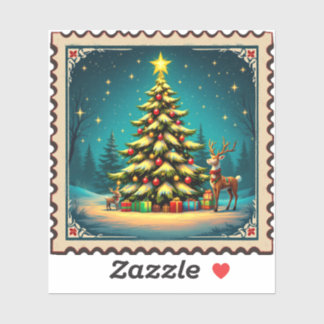 Pegatina timbre de noel