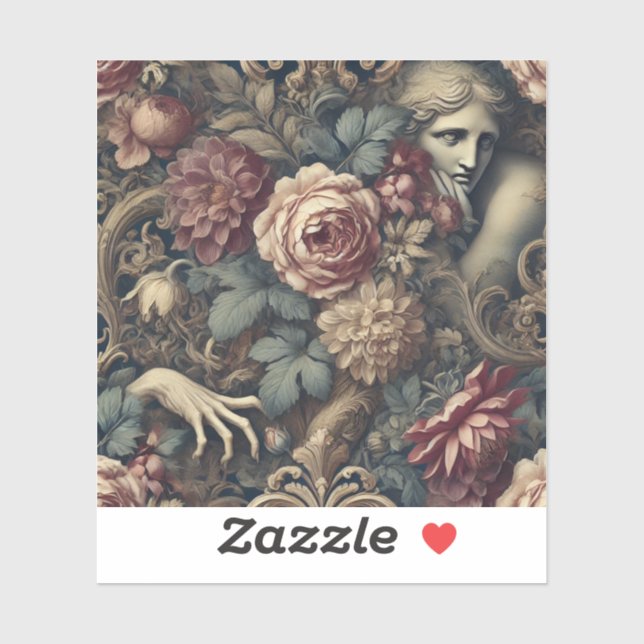 Pegatina Timelapsa - Pilar floral gótico (Hoja)