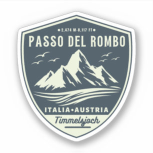 Pegatina Timmelsjoch - paso del rombo viaje en moto