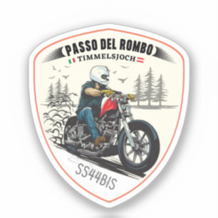 Pegatina Timmelsjoch - paso del rombo viaje en moto