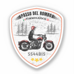 Pegatina Timmelsjoch - viaje en moto passo del rombo