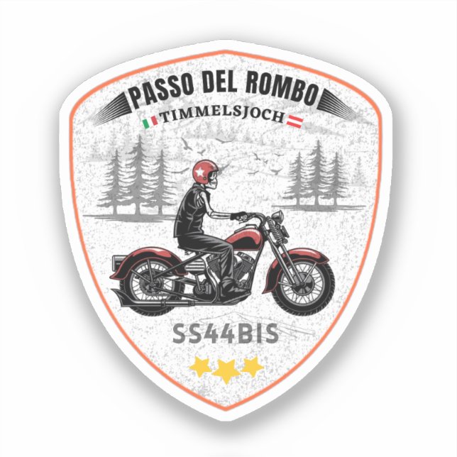 Pegatina Timmelsjoch - viaje en moto passo del rombo (Anverso)