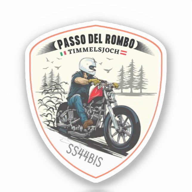Pegatina Timmelsjoch - viaje en moto passo del rombo (Anverso)