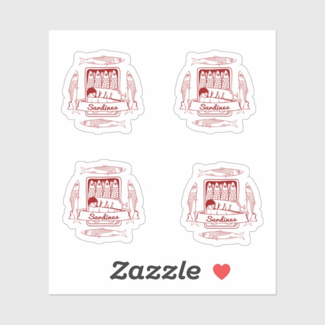 Pegatina Tin de sardinas pop art (Hoja)