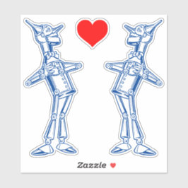 Pegatina Tin Woodman de pie Denslow Asistente maravilloso