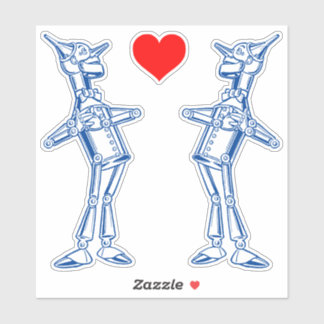 Pegatina Tin Woodman de pie Denslow Asistente maravilloso