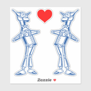 Pegatina Tin Woodman de pie Denslow Maravilloso Asistente