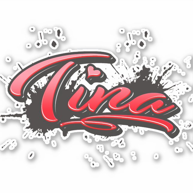 Pegatina Tina red Heart Graffiti Aufkleber Sticker (Anverso)