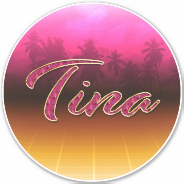 Pegatina Tina Vorname Name golden pink Aufkleber Sticker (Anverso)