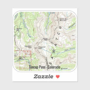 Pegatina Tincup Pass Colorado Topo