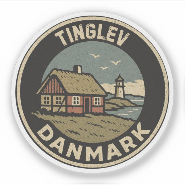 Pegatina Tinglev, Dinamarca Danmark  (Anverso)