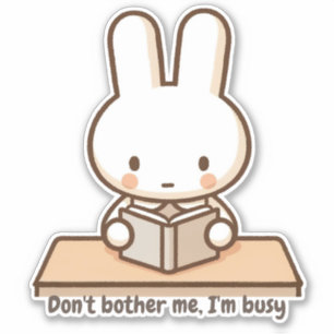 Pegatina Tiny bunny study Vinyl Sticker