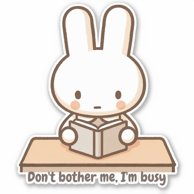 Pegatina Tiny bunny study Vinyl Sticker (Anverso)
