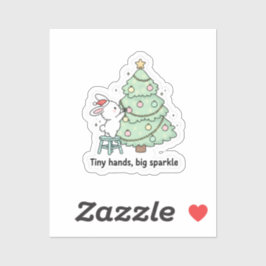 Pegatina Tiny Hands Big Sparkle Cute Bunny Christmas