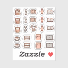 Pegatina Tiny latte study time