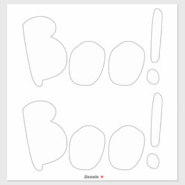 Pegatina Tipografía adorable manuscrita blanca Halloween