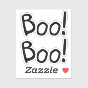 Pegatina Tipografía de Boo negro lindo manuscrito Halloween