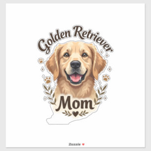 Pegatina Tipografía de mamá amante de los perros retriever 