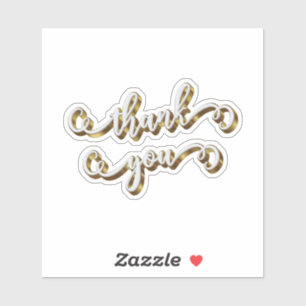 Pegatina Tipografía de oro moderna gracias