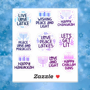 Pegatina Tipografía divertida de Hanukkah moderna