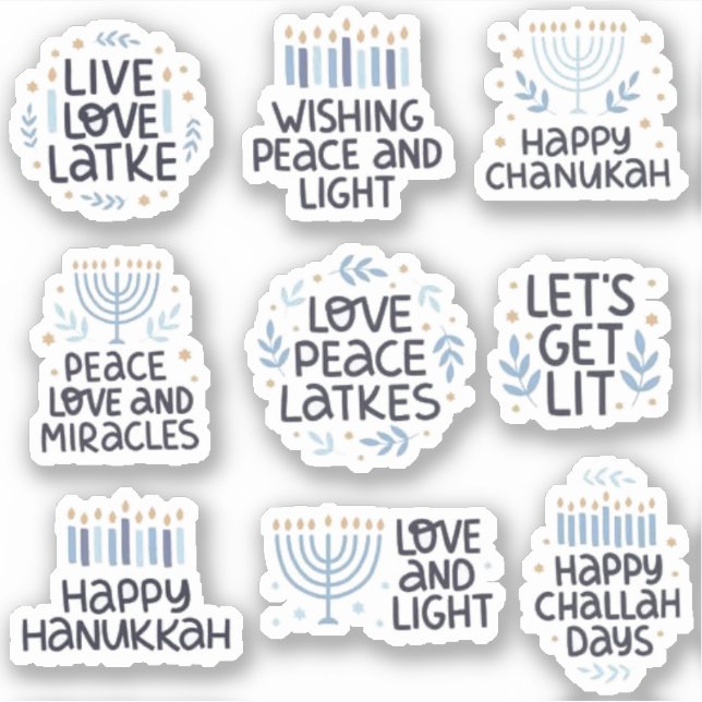 Pegatina Tipografía divertida moderna de Hanukkah  (Anverso)