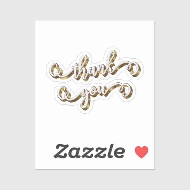 Pegatina Tipografía dorada moderna gracias (Hoja)