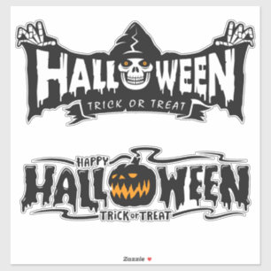 Pegatina Tipografía feliz de Halloween