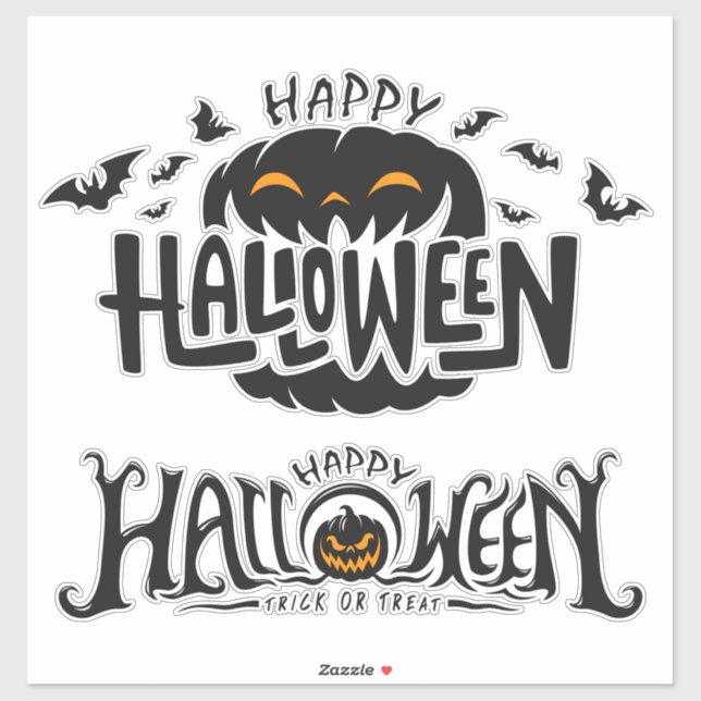 Pegatina Tipografía feliz de Halloween (Hoja)