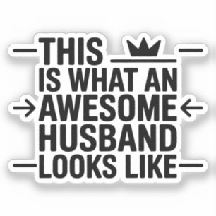 Pegatina Tipografía Gráfica Marido Impresionante