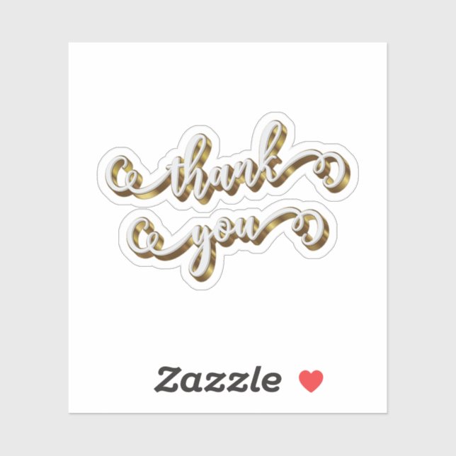 Pegatina Tipografía Moderna de Oro Gracias (Hoja)