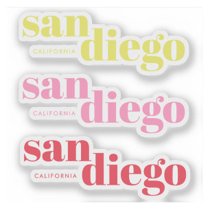 Pegatina Tipografía moderna de San Diego California