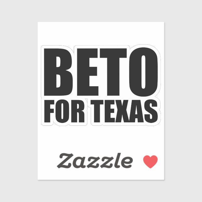 Pegatina Tipografía negra moderna de Beto para Texas (Hoja)