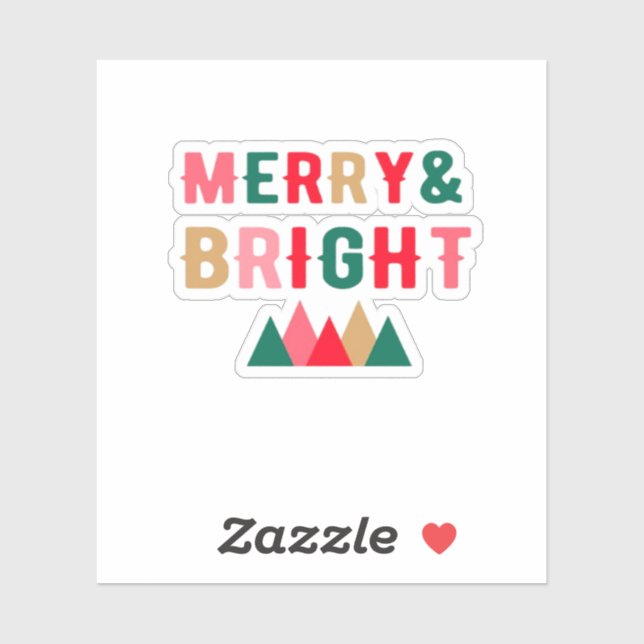 Pegatina Tipografía negrita verde rojo y marrón (Hoja)