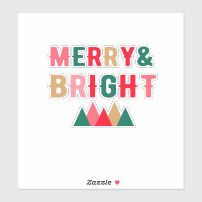 Pegatina Tipografía negrita verde rojo y marrón (Hoja)